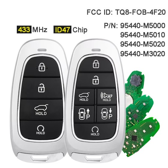 2019-2023 Hyundai Nexo / 4-Button Smart Key / PN: 95440-M5000/PN: 95440-M5300 / TQ8-FOB-4F20 (AFTERMARKET)